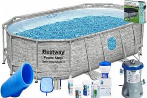 חבילת basic בריכה לגינה אובלית אולטרה bestway דגם 56714b