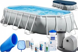 חבילת basic בריכה לגינה אובלית אולטרה intex דגם 26796b
